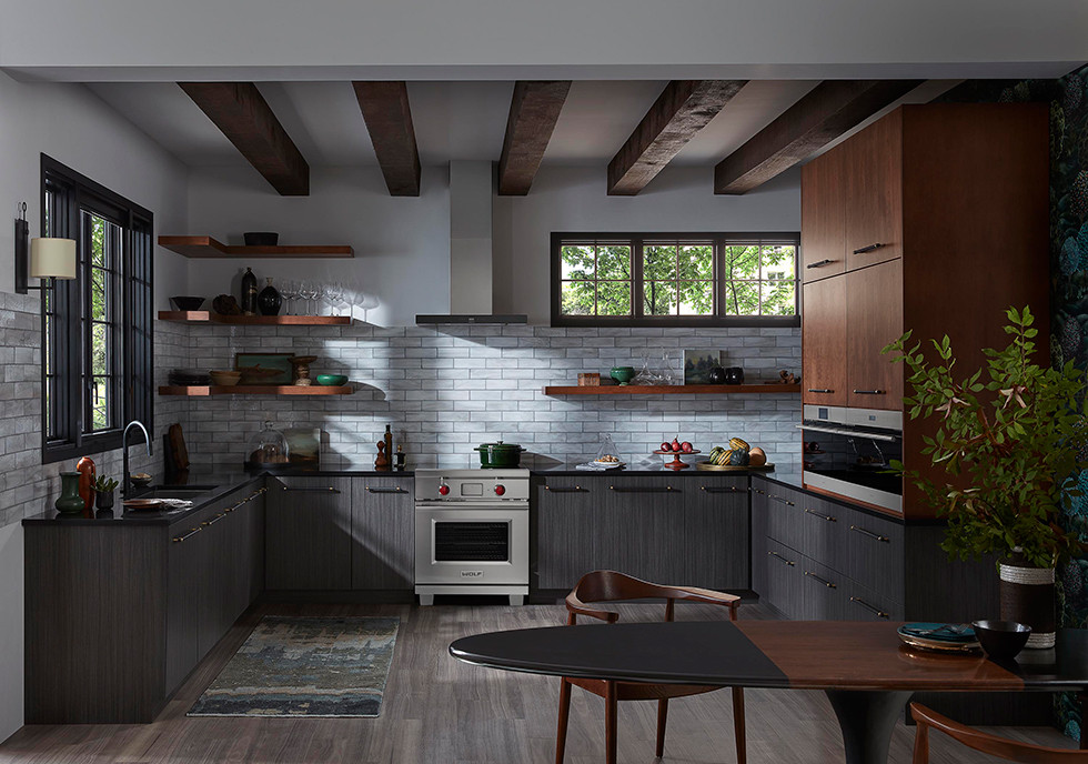 Contrast and Texture Kitchen with Laminate Cabinet Fronts