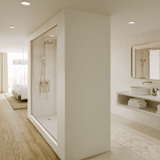 Embracing Comfort — Transparent Hotel Shower Design