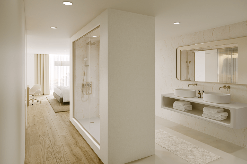 Embracing Comfort — Transparent Hotel Shower Design