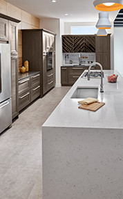 Contemporary Loft Kitchen with Quartz Countertop
