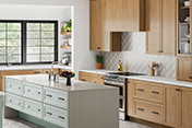 Large Transitional Family Kitchen feat. Thermoformable Solid Surface