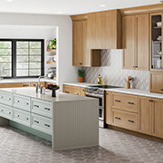 Large Transitional Family Kitchen feat. Thermoformable Solid Surface