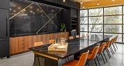 V7003 Black Satin & W2003 Coppered Artisan Walnut _IA Interior Architects - Atlanta, wall unit