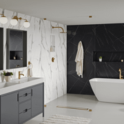 Classic Black and White Multifamily Bathroom