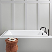 Serene Bathroom Tub with Solid Surface Deck