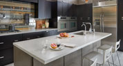 Dusk Ice | Solid Surface Kitchen | the look of quartz with a touch of sparkle from mirror chips