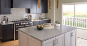 Flint Rock | Solid Surface Kitchen | features large translucent chips