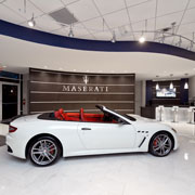 Maserati of Richmond - Curved Feature Wall in RE-COVER Laminate