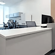 Reception Desk | High Pressure Laminate in Vapor Strandz