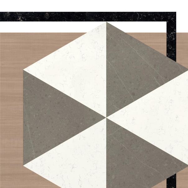 Mood board image of different surfaces.