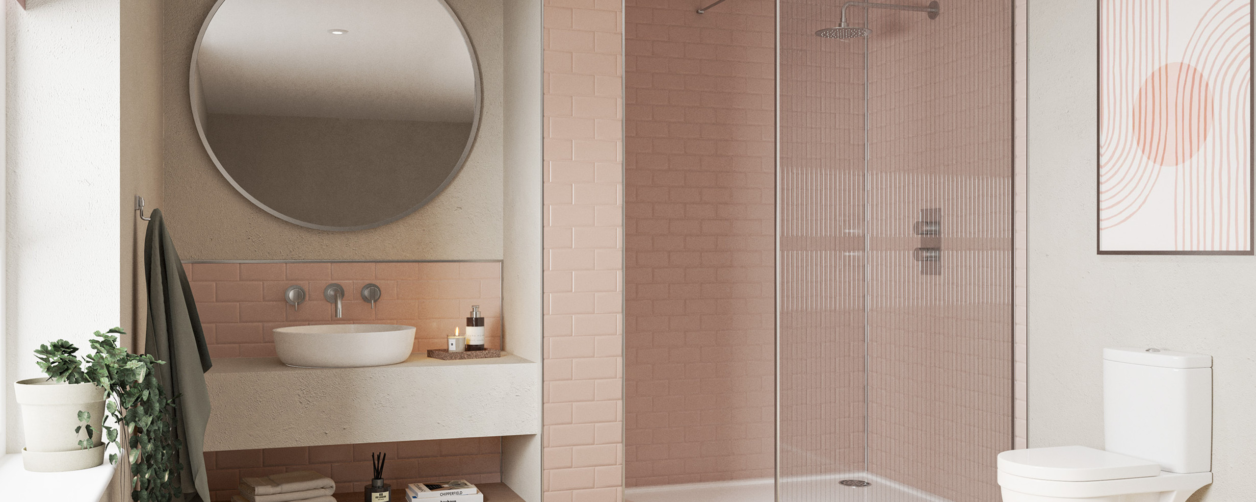 Wetwall Tile Collection - Blush Tile